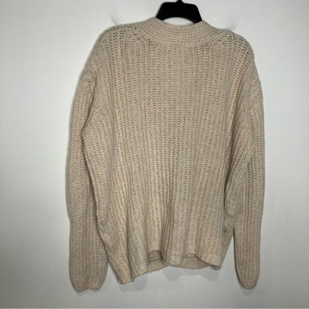 Carly Jean Los Angeles CJLA oatmeal cardigan sweater double button women's large - Picture 6 of 6